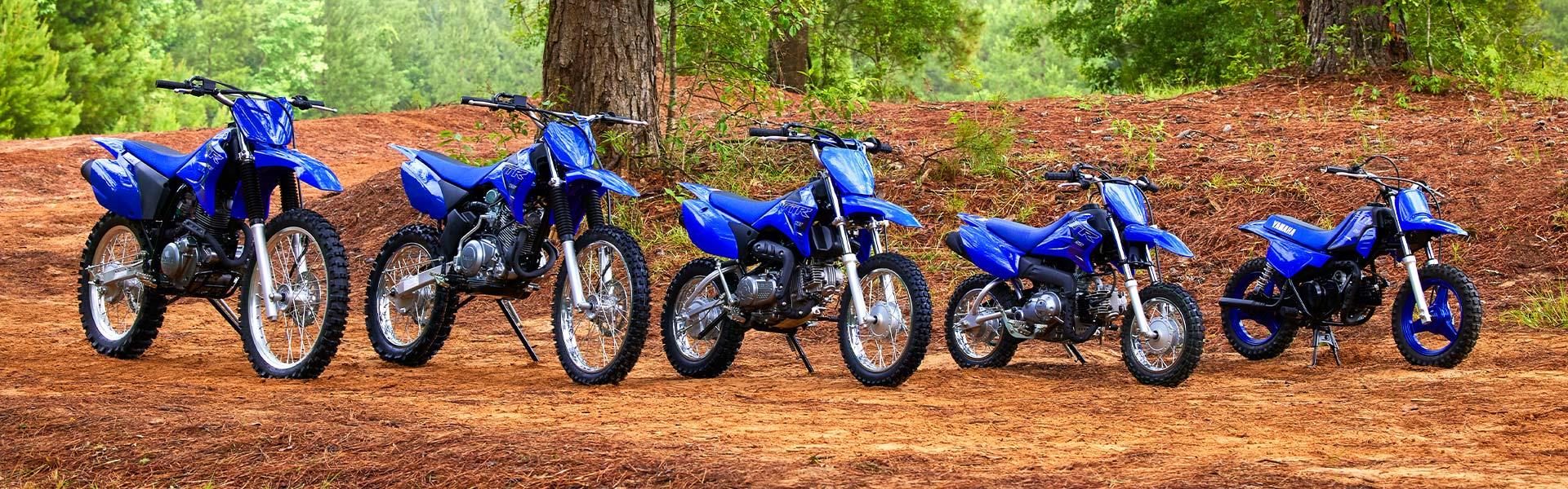 The Yamaha range of off-road bikes, from pewee to race models